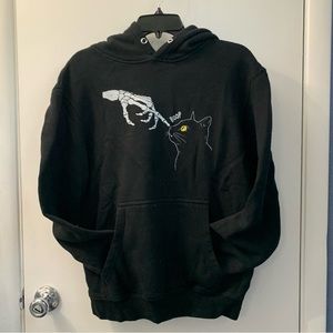 Lane 7 Hoodie Black Cat Spooky Boop Witchy Soft Cozy Halloween Kitty Medium